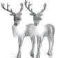 Ornativity Silver Glitter Christmas Reindeer - Xmas Holiday Party Deer Figurine Statues Dinner Tabletop Decorations Centerpiece Mantle - 12' Pack Of 2