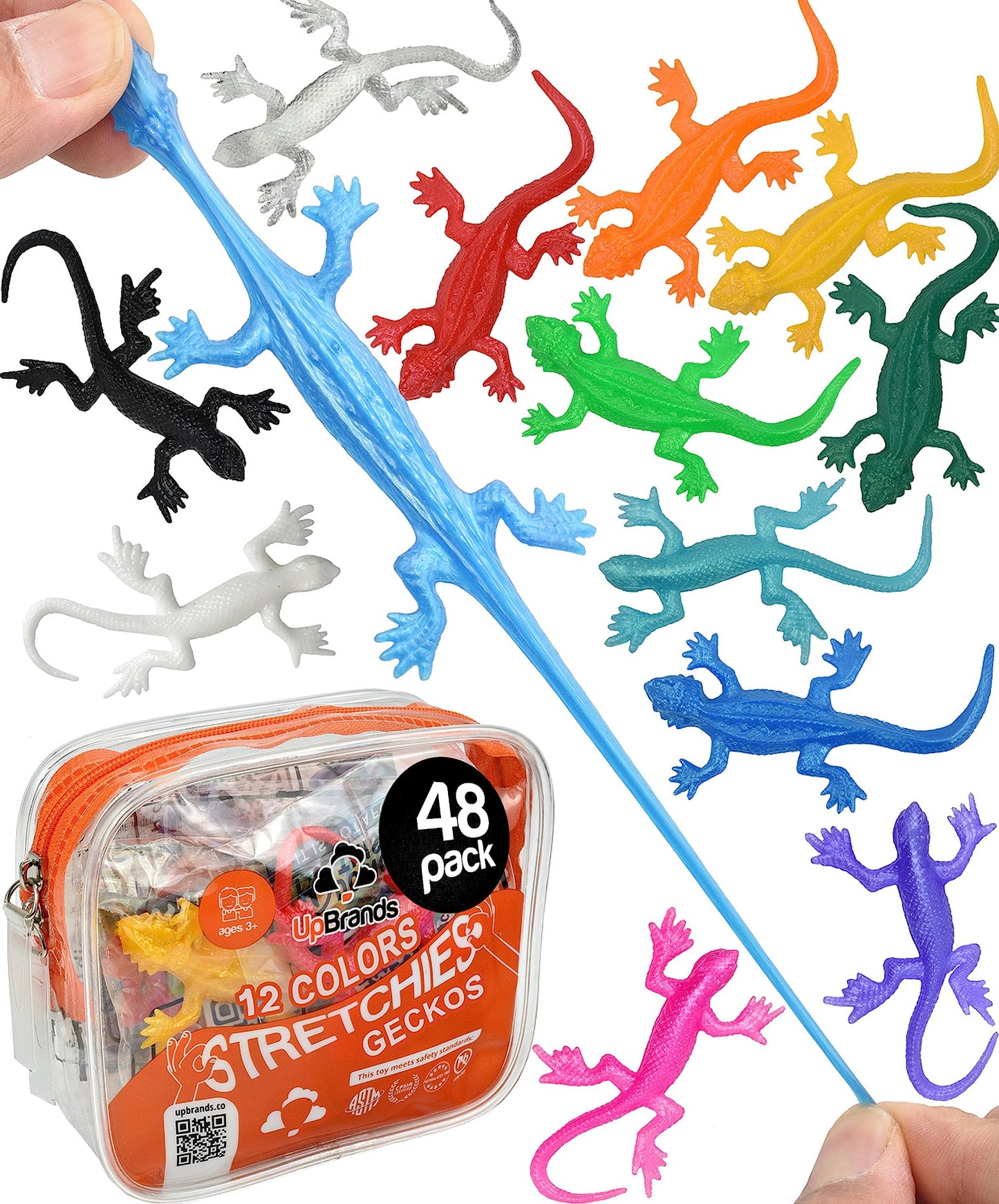 UpBrands 2880 Packs Bulk Super Stretchy Lizard Toys - 12 Colors, 3    Gecko Set for Schools, Quite Activities in Churches, Vendi