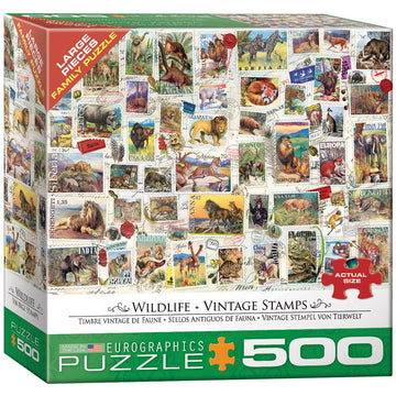 Eurographics (Eurhr Wildlife Vintage Stamps 500Piece Puzzle 500Piece Jigsaw Puzzle
