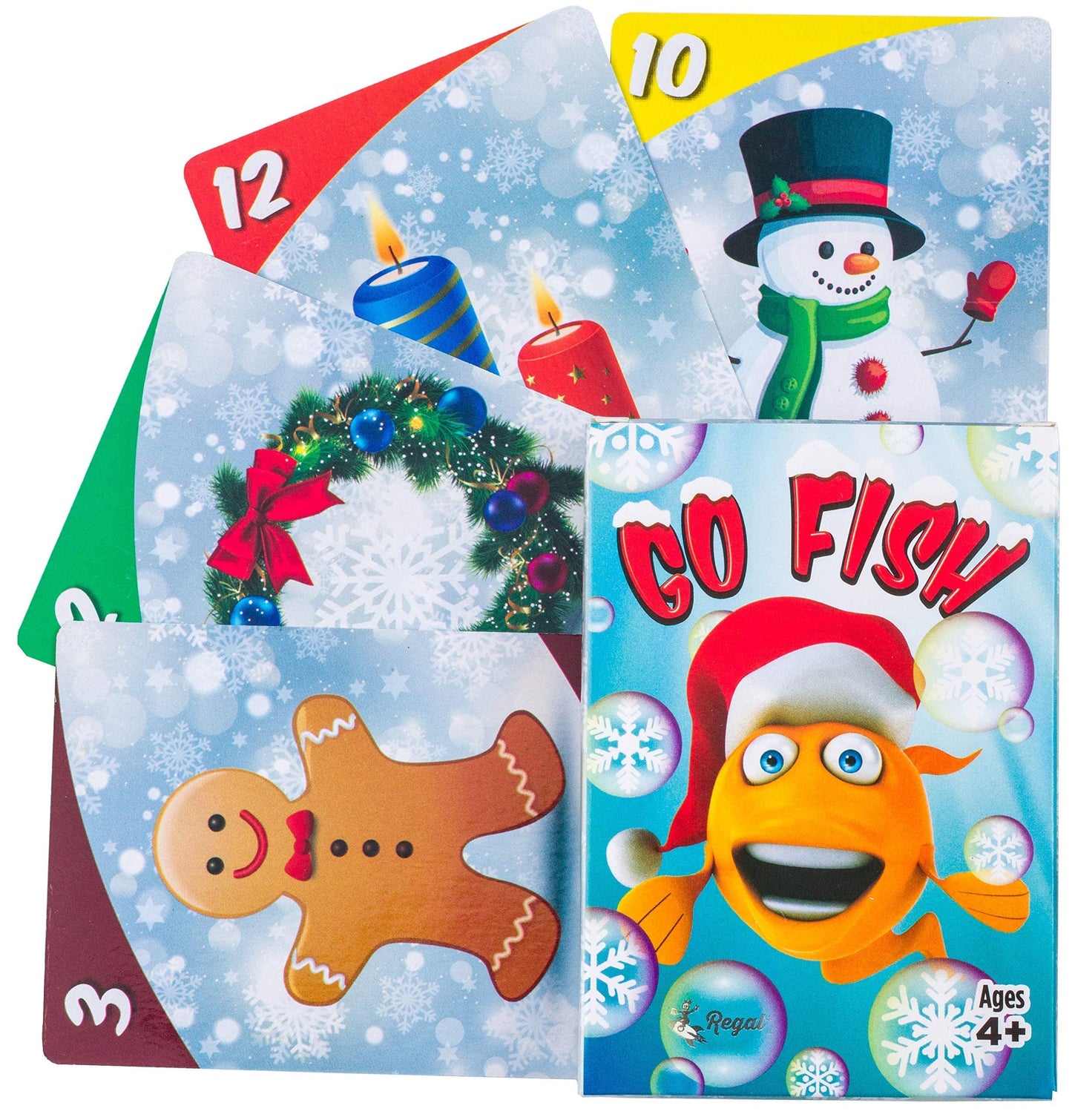 Regal Games Card Games for Kids - Holiday-Themed 6-Pack - Go Fish, Crazy 8's, Old Maid, Slap Jack, Monster Memory Match, Cardstock