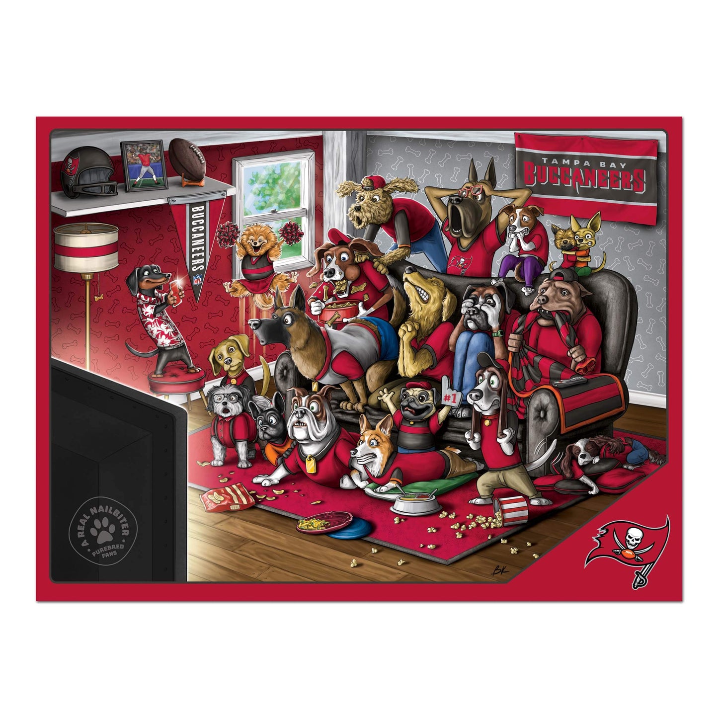 Youthefan Nfl Tampa Bay Buccaneers Purebred Fans 500Pc Puzzle - A Real Nailbiter