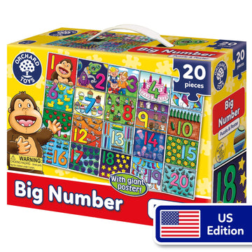 Orchard Toys Big Number Jigsaw Puzzle & Poster - 1-20 Number Puzzle