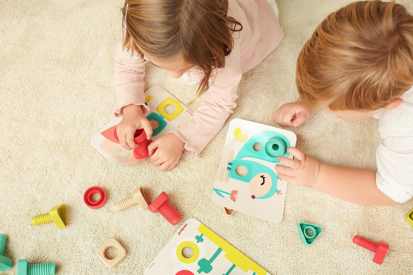 Miniland ECO Nuts & Bolts with Activities - STEM, Geometric, Shapes, Visual Motor Coordination, Highly Resistant