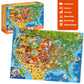 Quokka 300 Piece Floor Puzzles For Kids Ages 10-12 - 3X Set Floor Jigsaw Puzzles Large Pieces - Learning Space Usa And World Maps - Gift Game For Adults Family Boys And Girls 8-10 Year Olds