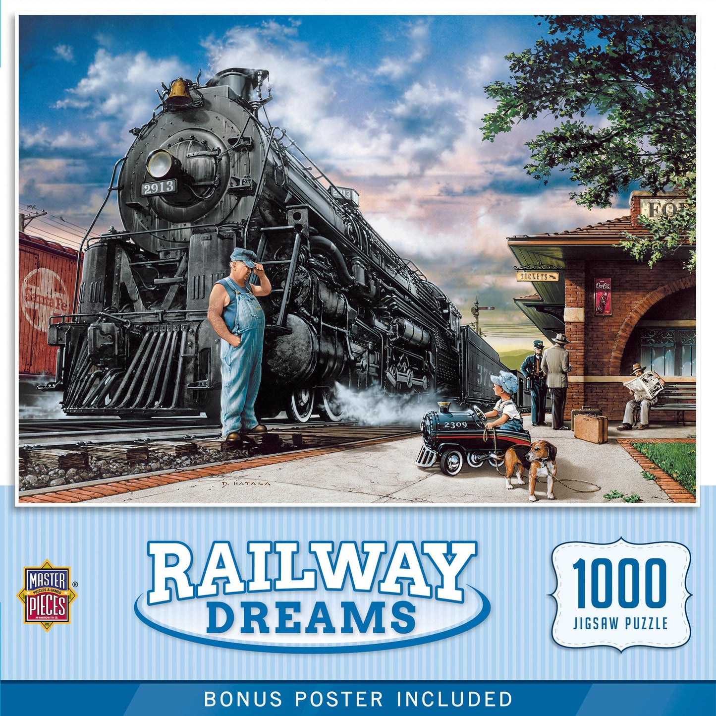 MasterPieces - 1000 Piece Jigsaw Puzzle  Railway Dreams  Fun for mature-themeds  Family  Kids  Matte Finish  19.25 x 26.75
