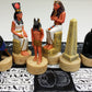 Hpl Egyptian Anubis Buff And Gold Set Of Chess Men Pieces - No Board