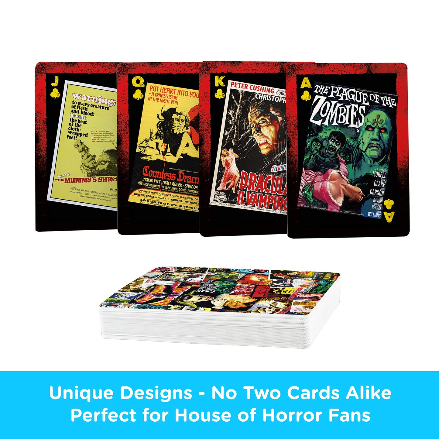 Aquarius Hammer House Of Horror Playing Cards - Horror Movies Themed Deck Of Cards For Your Favorite Card Games - Officially Licensed Hammer Merchandise & Collectibles