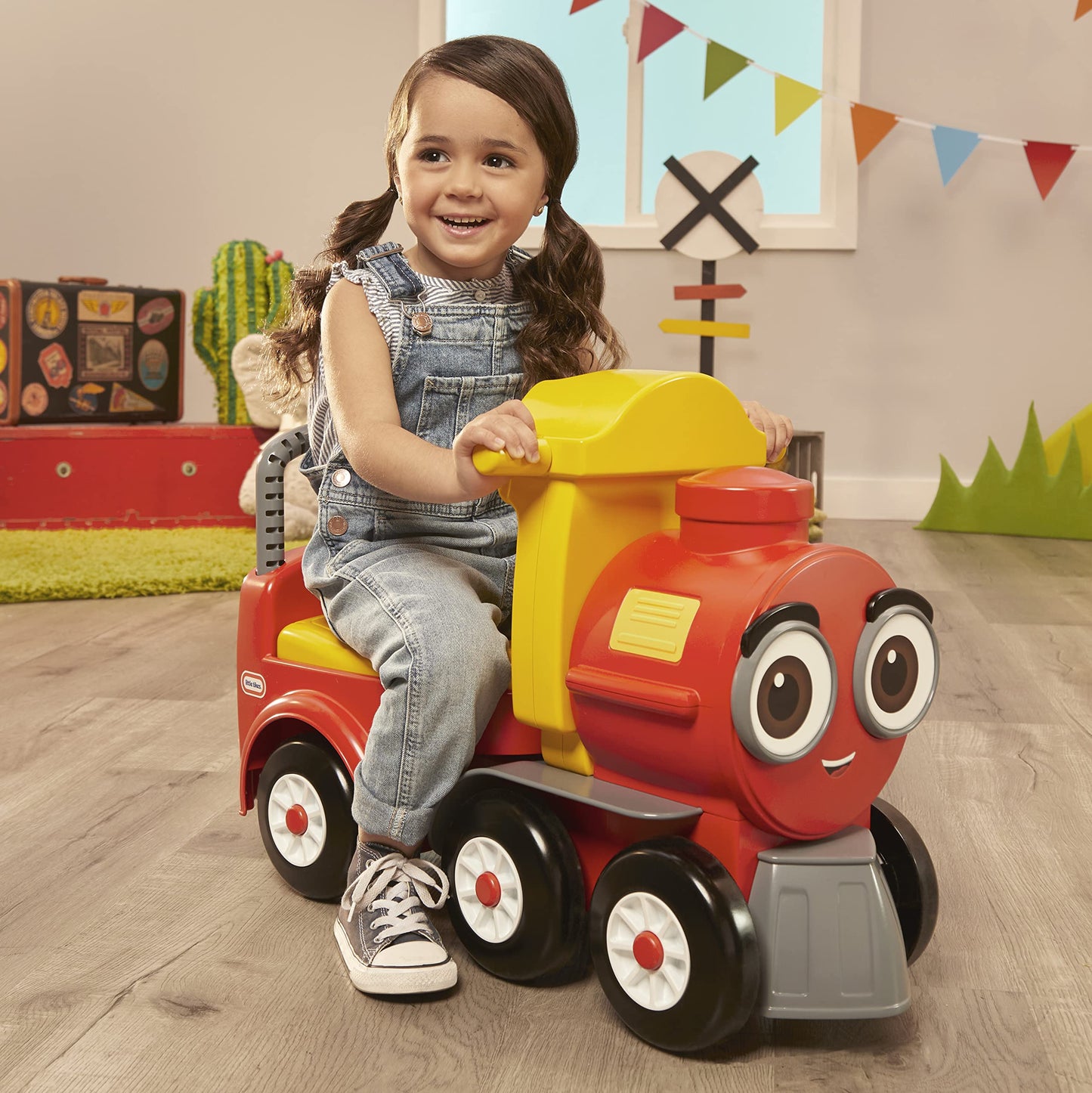 Little Tikes Cozy Train Ride-On with Track, Under Seat Storage, Working Bell, Large, Multicolor, Model 660962EUC for Kids Ages 1-5