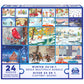 24 Jigsaw Puzzle Bundle, Holiday Winter Snow Illustration Landscape, 1000, 500, 300, 100, 48, 24 Pieces, for Kids and Adults Age