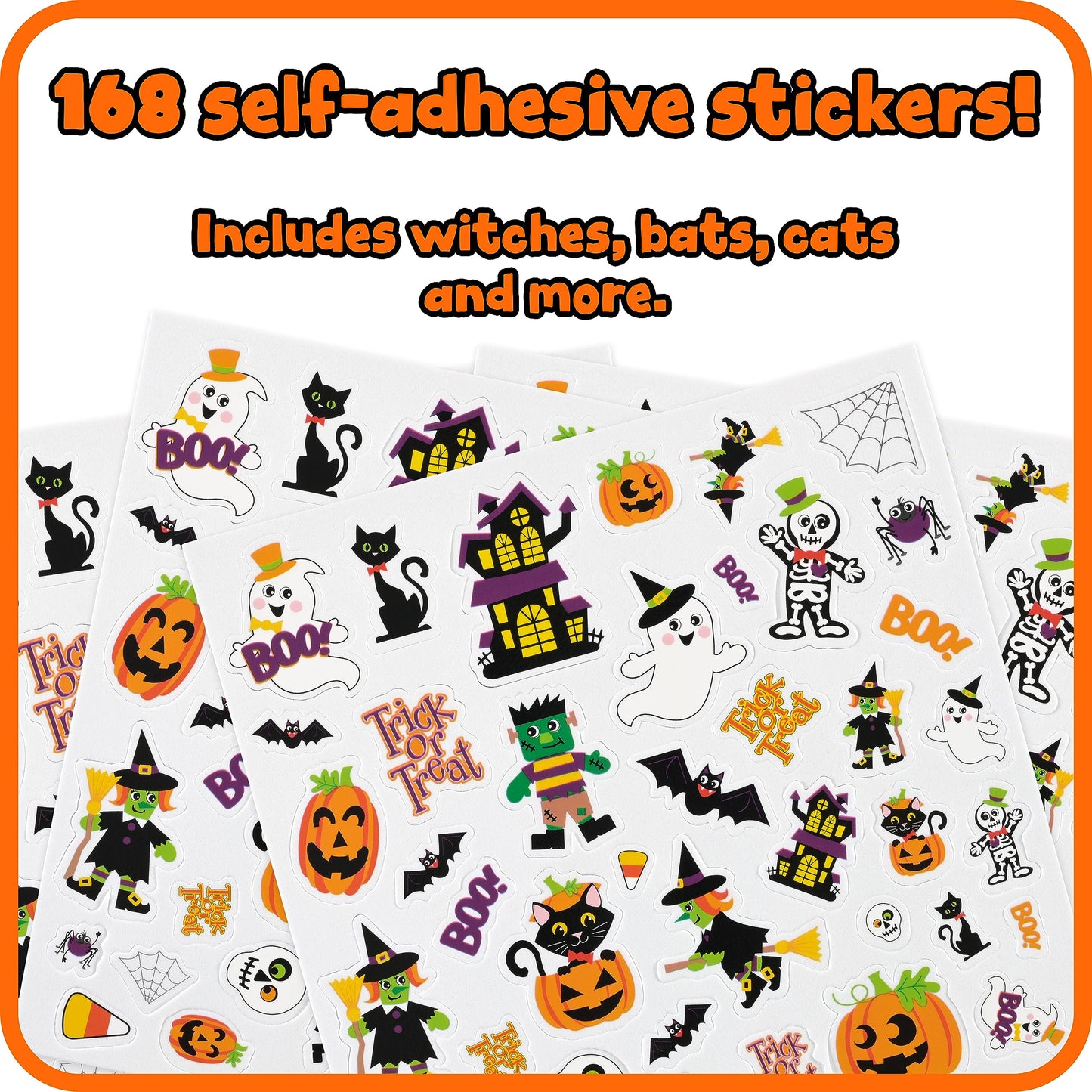 READY 2 LEARN Foam Stickers - Halloween - Pack of 168 - Self-Adhesive - Stickers for Halloween Crafts, Scrapbooks and Cards