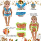18'' Doll Swimwear Bundle (9 Sets) | Mermaid Tail & Bikini Outfits With Hair Accessories | Summer Water Play Costumes & Party Dr