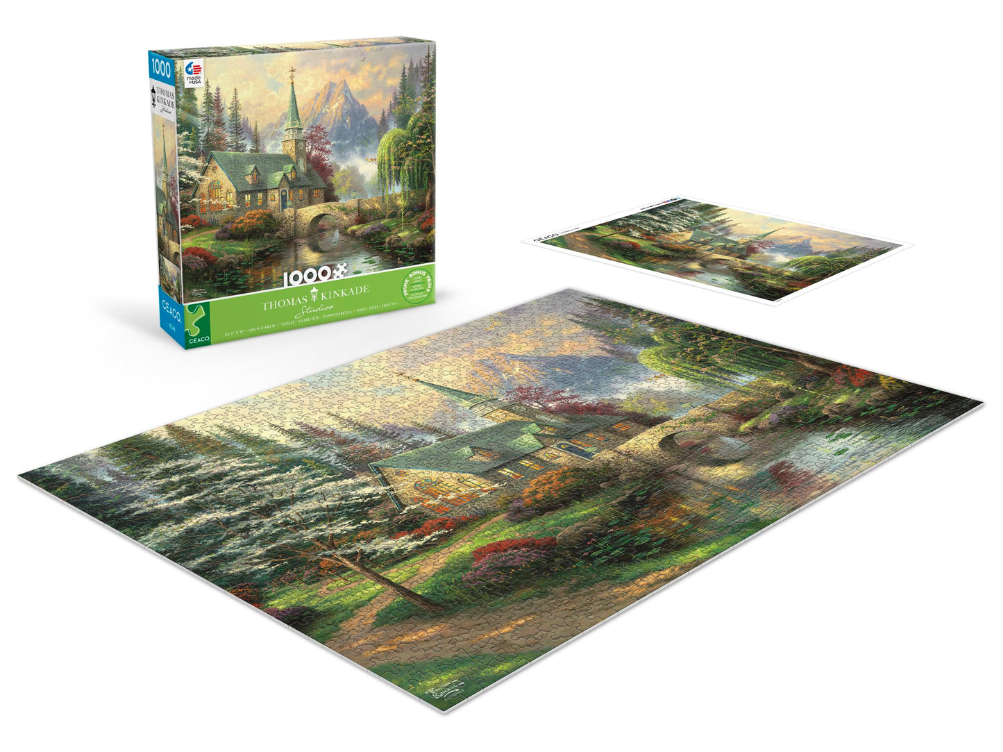 Ceaco - Thomas Kinkade - Dogwood Chapel - 1000 Piece Jigsaw Puzzle