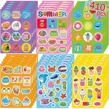 Summer Stickers For Kids Teachers, Ocean Beach Stickers Hawaiian Ice Cream Stickers Bulk For Scrapbooking Water Bottles Summer Luau Hawaii Beach Party Decorations School Classroom Party Supplies