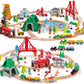 Sainsmart Jr. 112-Piece Wooden Train Set For Toddler – Double-Sided Train Tracks, Compatible With Brio, Thomas, Melissa & Doug – Perfect Wood Toy For Boys And Girls