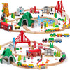 Sainsmart Jr. 112-Piece Wooden Train Set For Toddler – Double-Sided Train Tracks, Compatible With Brio, Thomas, Melissa & Doug – Perfect Wood Toy For Boys And Girls