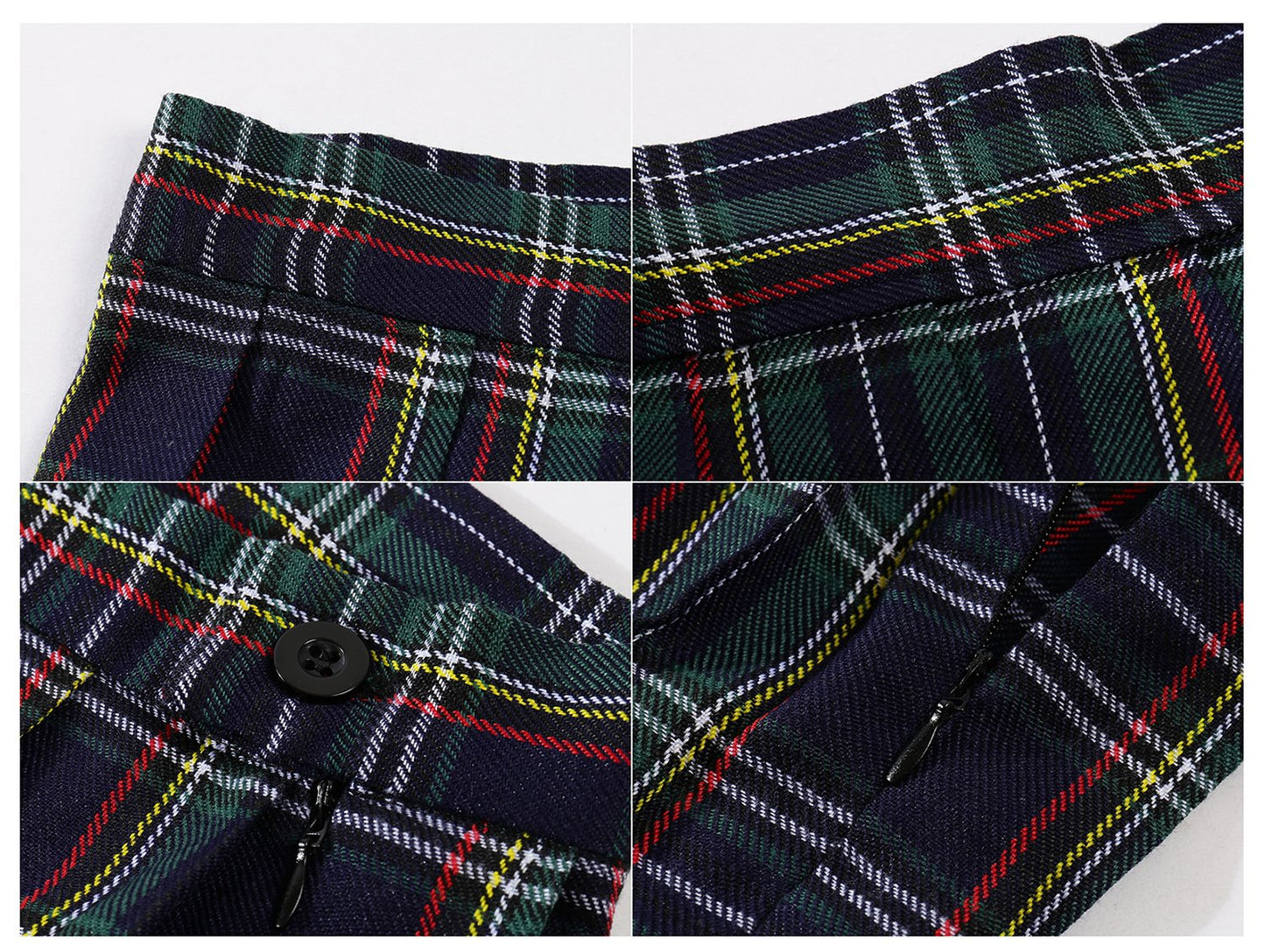 Women`S A-Line Pleated Stripe Plaid Summer Skirt(Xl,Yellow Green Red Stripes)