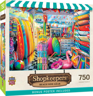 Masterpieces 750 Piece Jigsaw Puzzle For Adults And Family - Beach Side Gear - 18'X24'