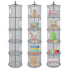 3Pcs Stuffed Animal Storage Foldable Stuffed Animal Net Or Hammock Organizer, 5 Compartments Hanging Mesh Toy Storage Hammock Fo