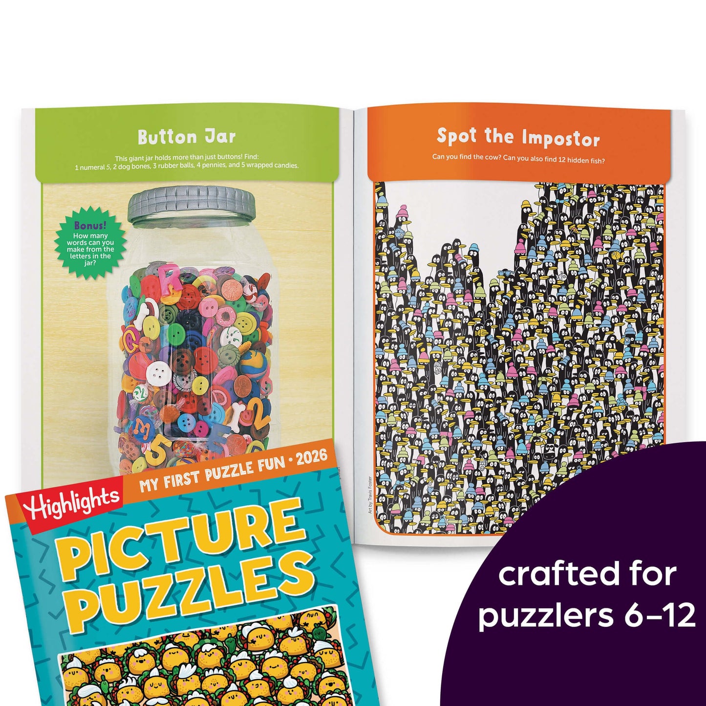 2026 Puzzle Fun Activity Book Gift Set for Kids 6 and Up, 4 Fun Books with Brain Teasers, Mazes, Word Games and More, Travel Act