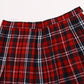 Women`S Japan School A-Line Kilt Plaid Pleated Summer Skirts (L,Red Blue)
