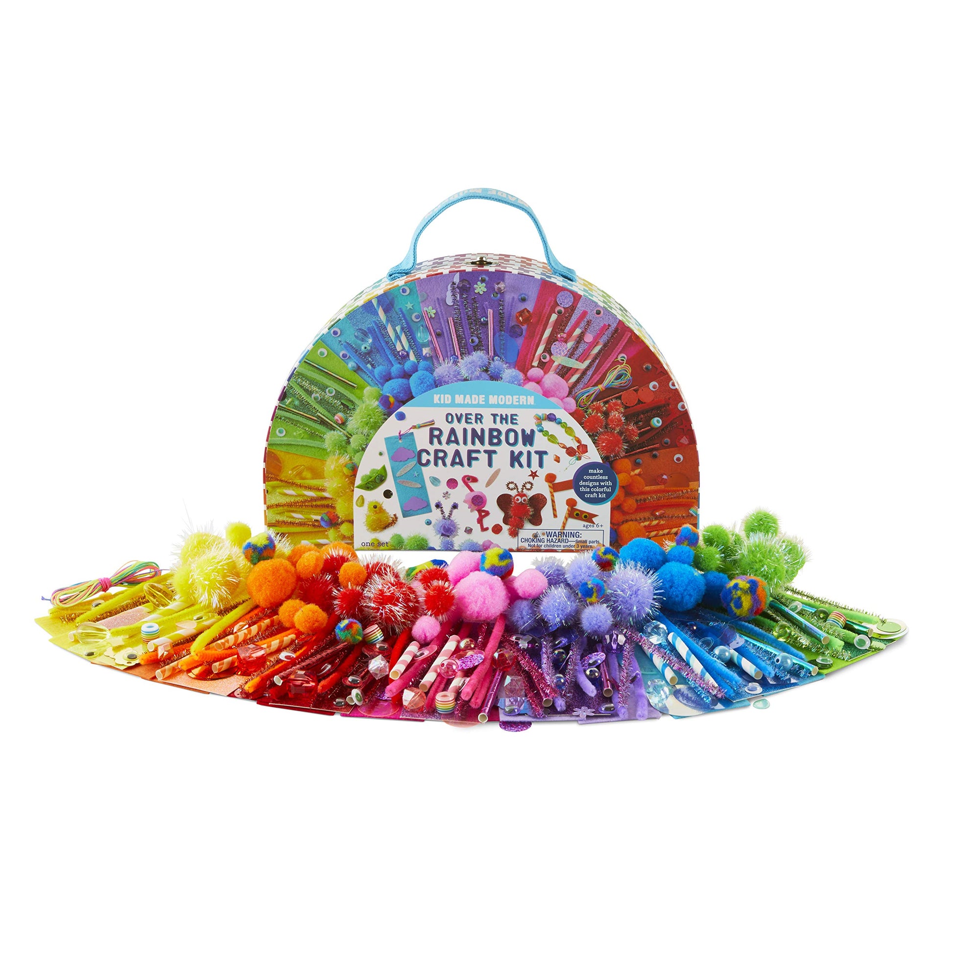 Kid Made Modern Rainbow Craft Kit - Bulk Arts & Crafts Supplies And Materials For Kids - 300+ Pieces Diy Art Box Case For Creative Projects (Ages 6+)