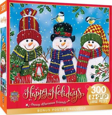 MasterPieces 300 Piece EZ Grip Christmas Jigsaw Puzzle - Snowy Afternoon Friends - 18x24