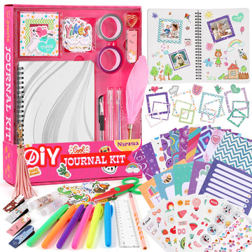 Gifts For 8 9 10 11 12 13 14 Year Old Girl - 123Pcs Diy Journal Kit For Girls,Toys For Ages 8-14 Girls And Birthday Gifts For Gi