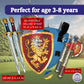 Liontouch - Noble Knight Toy decorative replica blades  Shields & Axes  Blue & Red | Medieval Pretend Play Set for 2 Boys in Foam with Golden Lion Theme | Safe  & Combat Accessories for Dress Up & Costumes