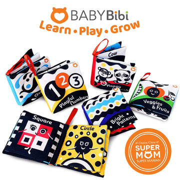 Cloth Books (Set Of 6). High Contrast Soft Books. Black And White Images Encourage Infant Development – Suitable For Babies And Toddlers From 3 Months