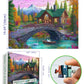 Blueforest Serene Stone Bridge Cottage 1000 Piece Puzzle - Challenging Landscape Jigsaw for Adults, Perfect Game Night & Gift