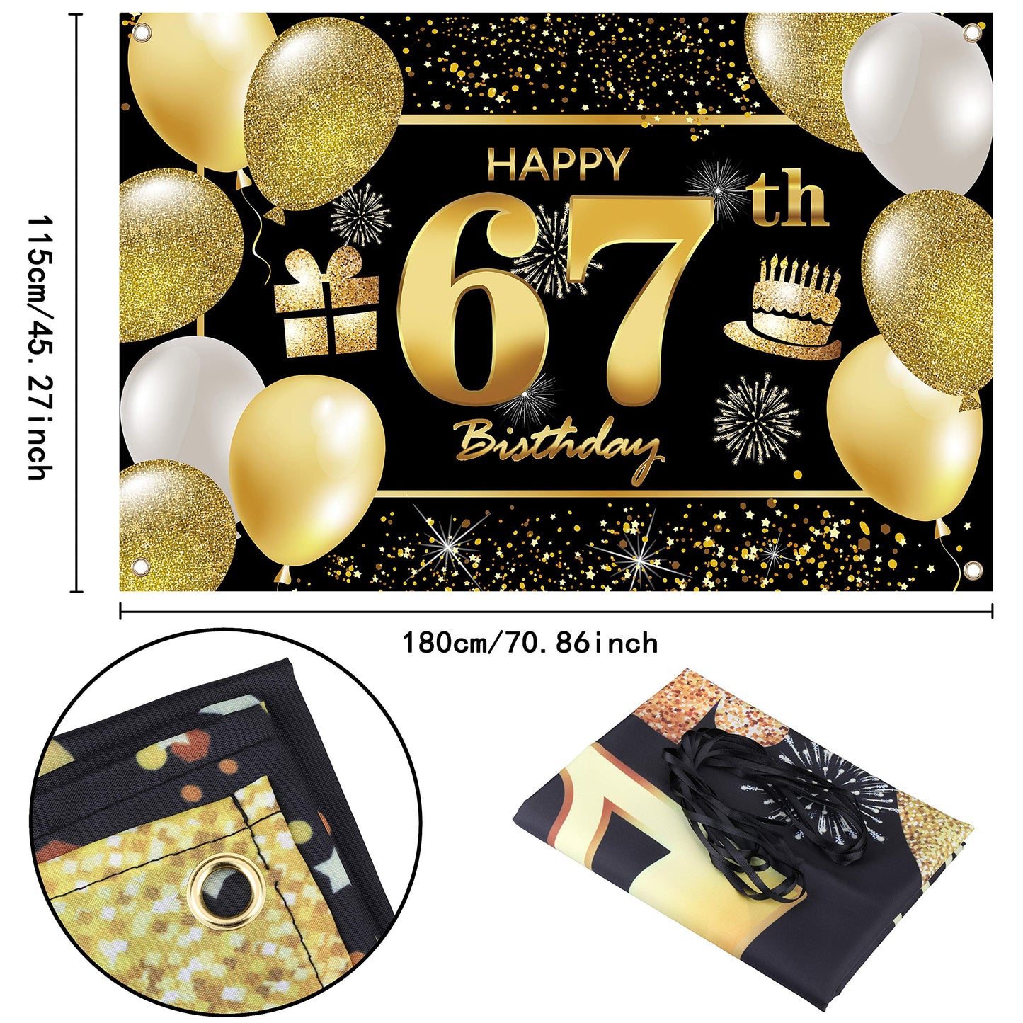 67Th Happy Birthday Banner Birthday Decorations For Men Birthday Party Decorations Birthday Backdrop