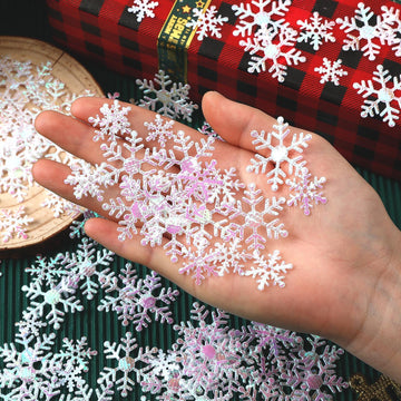 MARFOREVER Snowflake Confetti Decorations, Winter Snowflake Glitter Confetti White Snow Scatter Confetti Winter Wonderland Table