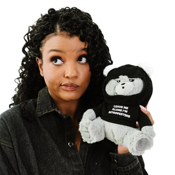 Punchkins Teddy Bear Plushie - Leave Me Alone, I'M Introverting Sassy Stuffed Bear, Gift For Introverts, Teddy Bear Toy For Gift