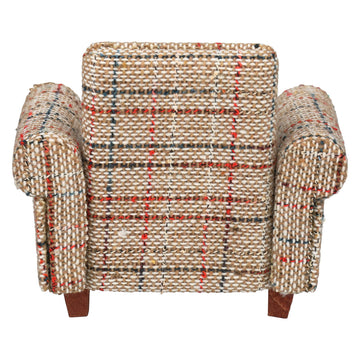 Dollhouse Sofa Armchair Upholstered, Miniature Living Room Furniture Chair, Fabric, Accessories For 6 Inch Dolls, 1/12 Scale (Be