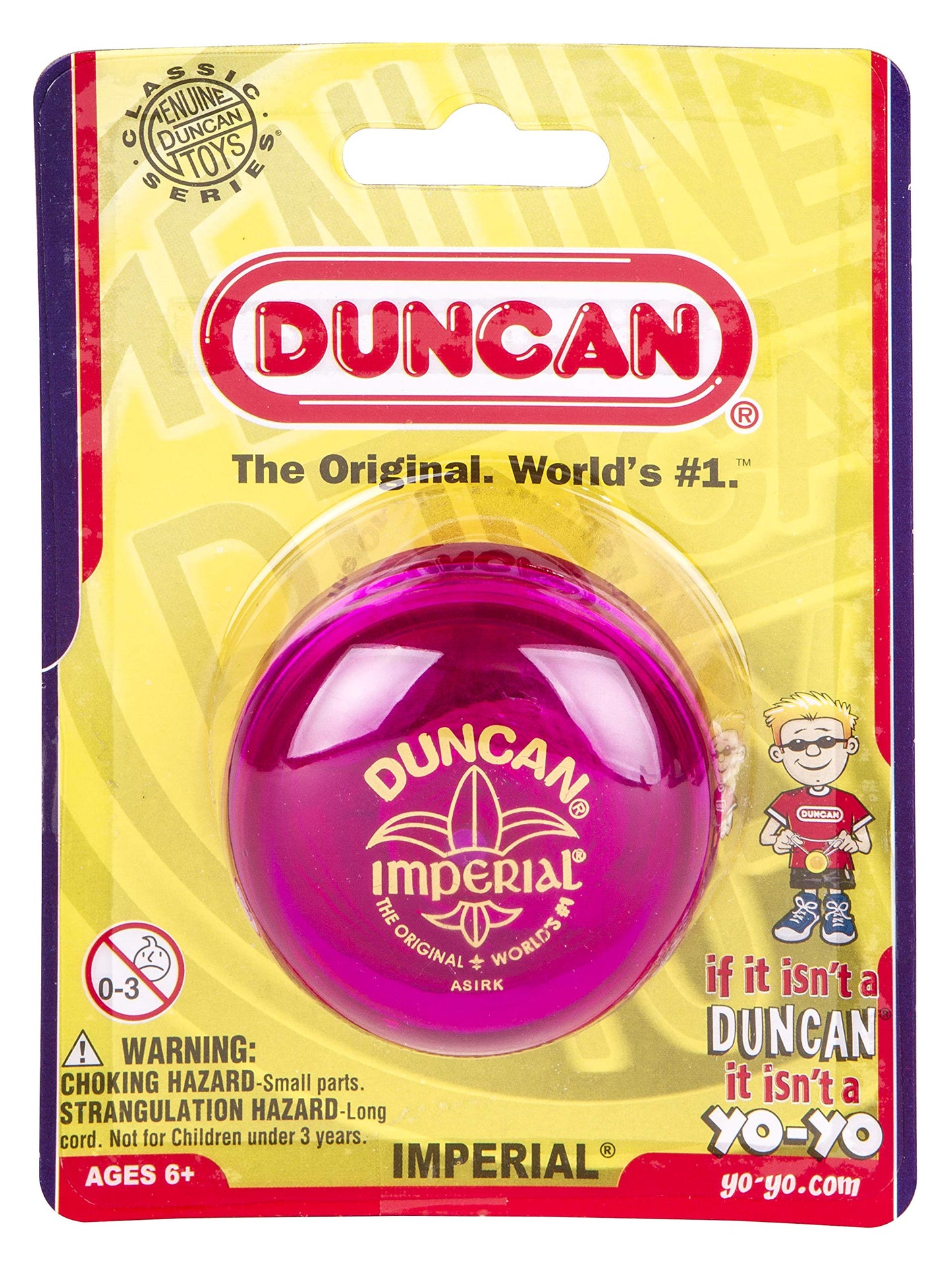 Duncan Toys Imperial Yo-Yo, Beginner Yo-Yo With String, Steel Axle And Plastic Body, Fuschia