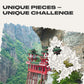 Unidragon Original Wooden Jigsaw Puzzles - Nature Soaring Temple, 250 Pcs, Medium 12.2'X9', Beautiful Gift Package, Unique Shape Best Gift For Adults And Kids