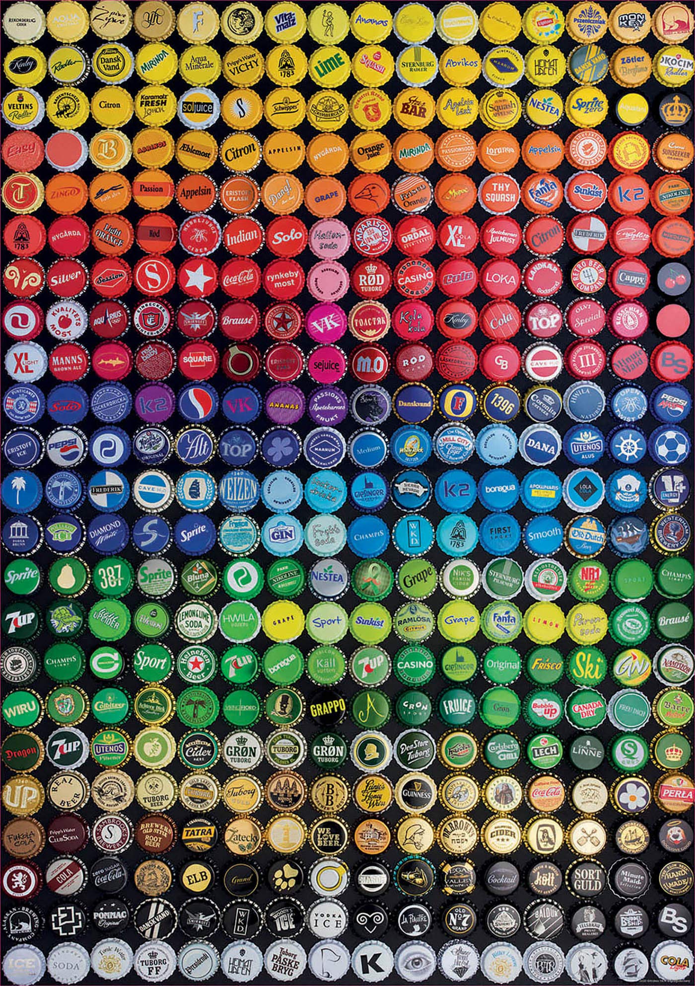 Educa - Bottle Caps Collage - 1000 Piece Jigsaw Puzzle - Puzzle Glue Included - Completed Image Measures 26.8' X 18.9' - Ages 14+ (19026)