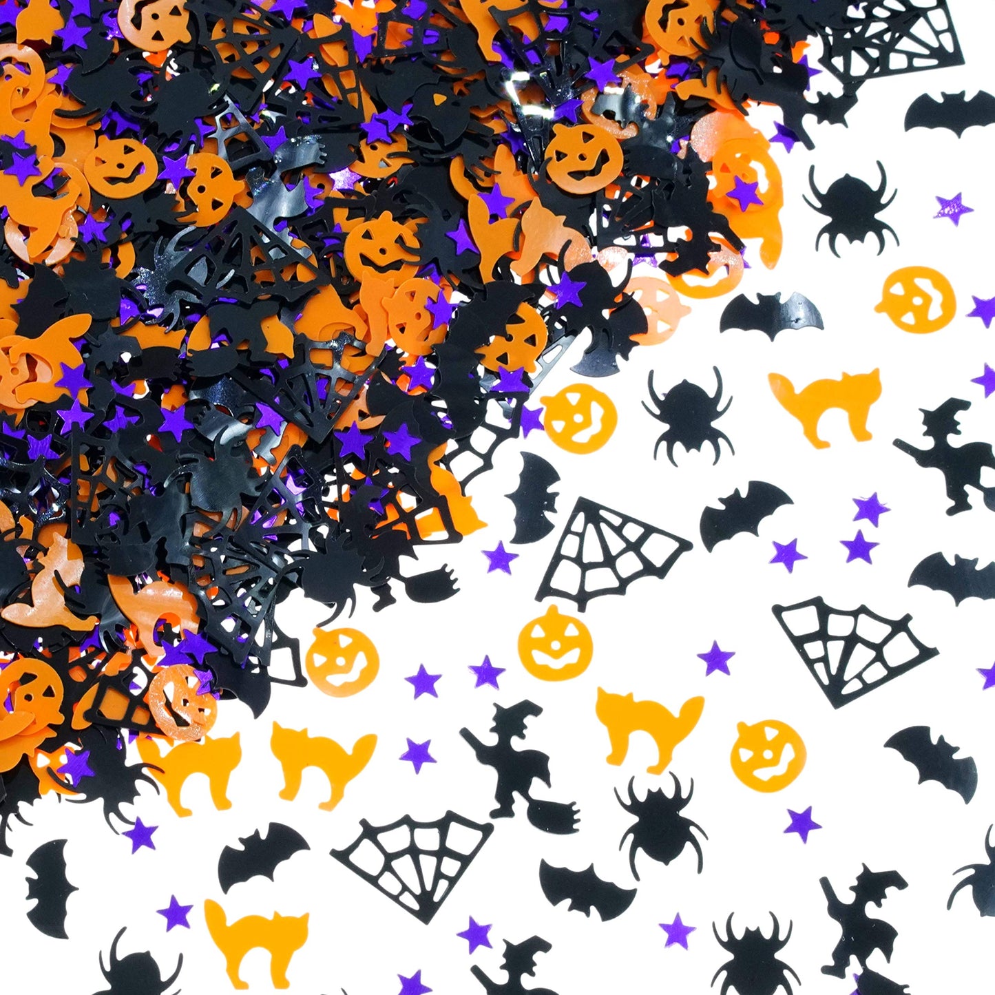 Halloween Party Table Scatter Confetti - Pumpkin Spider Webs Foil Metallic Sequins Confetti Trick or Treat Party Sprinkles Confe