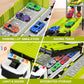 Diuerma Carrier Truck Race Track Playset for Boys, Foldable 3 Layer, Includes 8 Cars, Green, Ages 3-6+