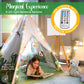 W&O Dinosaur Discovery Teepee with Roar Button, LED Lights & Plush Mat - Stable Dino Teepee for Playtime Fun