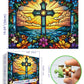 Miniwan - Stained Glass Cross Puzzles For Adults 1000 Pieces, Impossible Hard Difficult Challenging Puzzles For Adults, Colorful