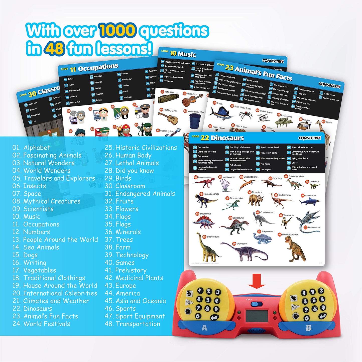 BEST LEARNING Connectrix Educational Matching Game for Kids, 1-2 Players, Multicolor, Model 5870, Ages 6 and Up