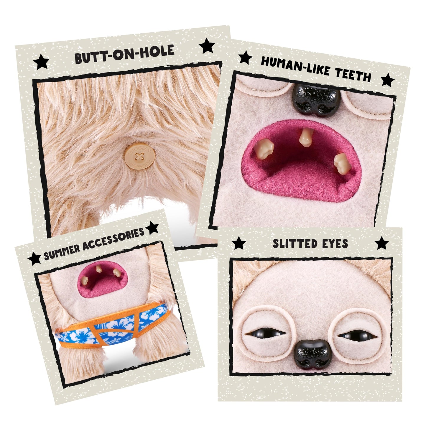 Fuggler Vacay Vibes By Zuru, Funny Ugly Monster, Plush, Collectible, Toy (Hedge Grog - Cream)