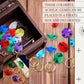 Hanaive 28 Pieces Acrylic Diamond Gems Jewels and Alloy Gold Round Ring Set Ring Pirate Treasure Hunting Birthday Party Favor Su
