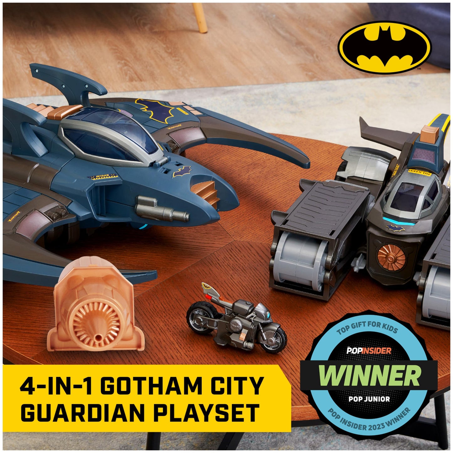 Dc Comics, Batman, Gotham City Guardian Playset, 4-In-1 Transformation, Batman Figure, Lights & 40+ Sounds, Kids Toy For Boys & Girls Ages 5+