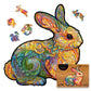 Unidragon Original Wooden Jigsaw Puzzles - Precious Rabbit, 195 Pieces, Medium Size 11.4'X11.8', Beautiful Gift Package, Unique Shape Best Gift For Adults And Kids