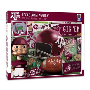 YouTheFan NCAA Texas A&M Aggies Retro Puzzle - 500 Pieces, Cardboard, Team Colors, Model 0950257