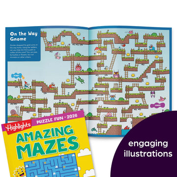 2026 Puzzle Fun Activity Book Gift Set for Kids 6 and Up, 4 Fun Books with Brain Teasers, Mazes, Word Games and More, Travel Act