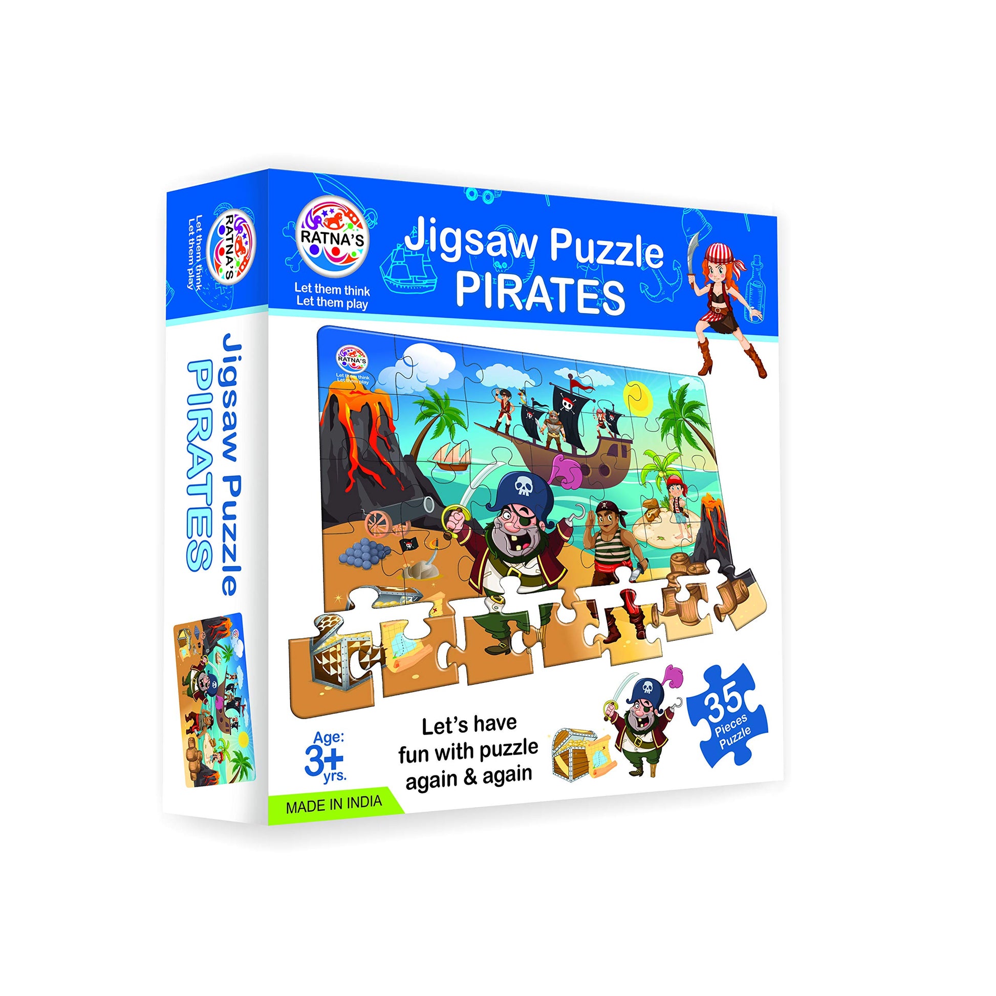 RatnaS Little Jigsaw Pirates For Kids. 35 Pieces Puzzle KidsMulticolor