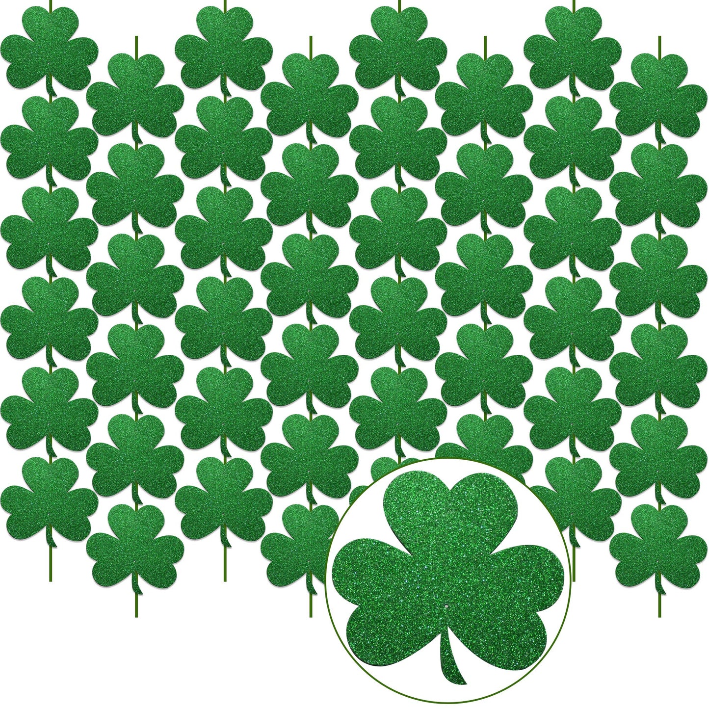 GOER St. Patricks Day Shamrock Decorations,12 Pcs Hanging Swirls for St. Patricks Day Party Supplies